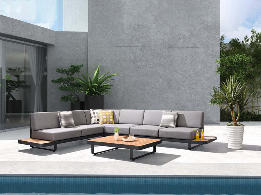 Conjunto de jardín esquinero de 5 plazas Higold New Polo