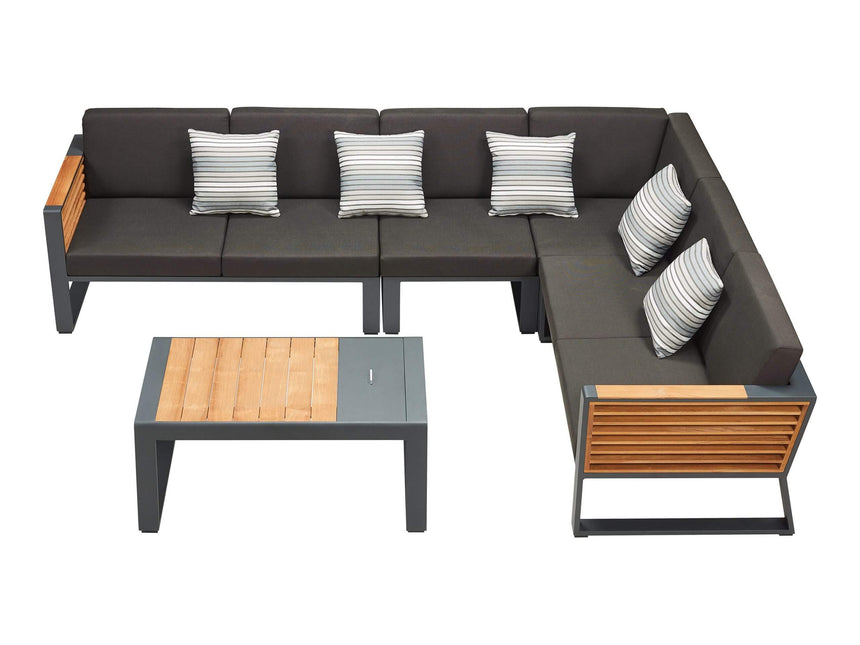 Conjunto de muebles de esquina para jardín de 5 plazas Higold New York