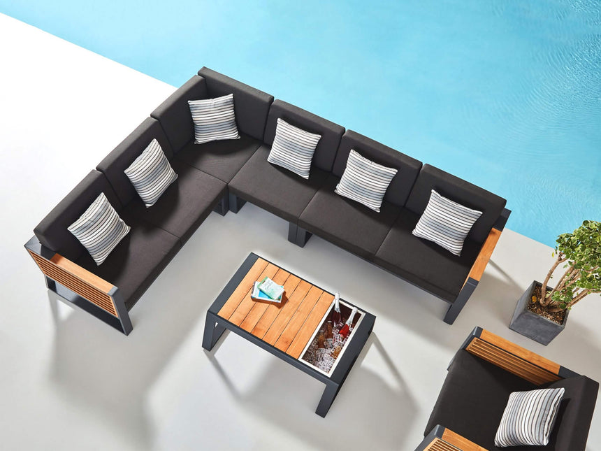 Conjunto de muebles de esquina para jardín de 5 plazas Higold New York