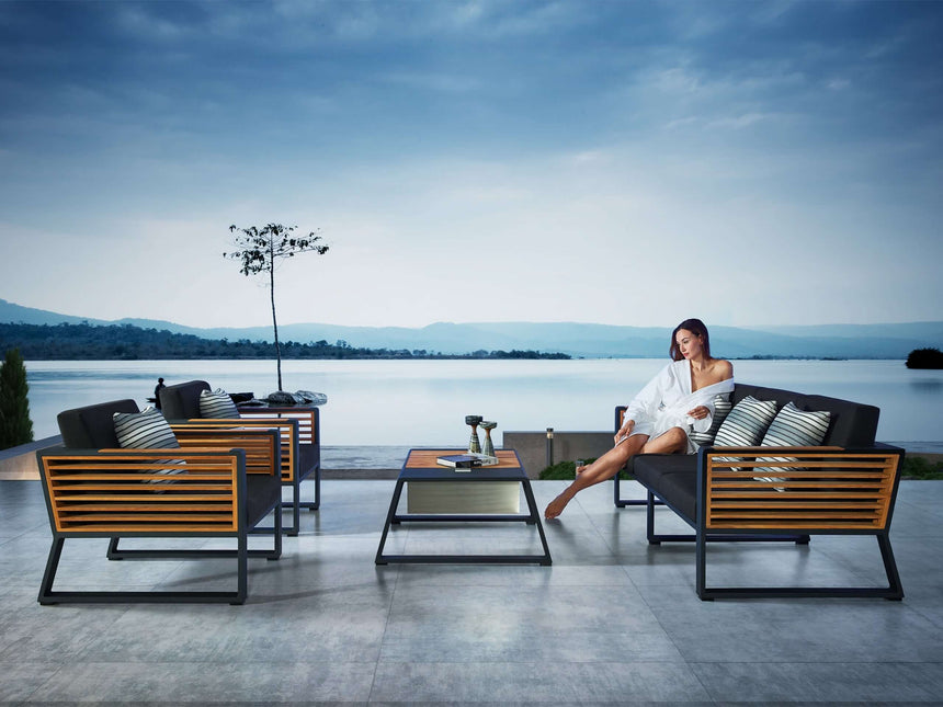 Conjunto de sofás de jardín de 5 plazas Higold New York