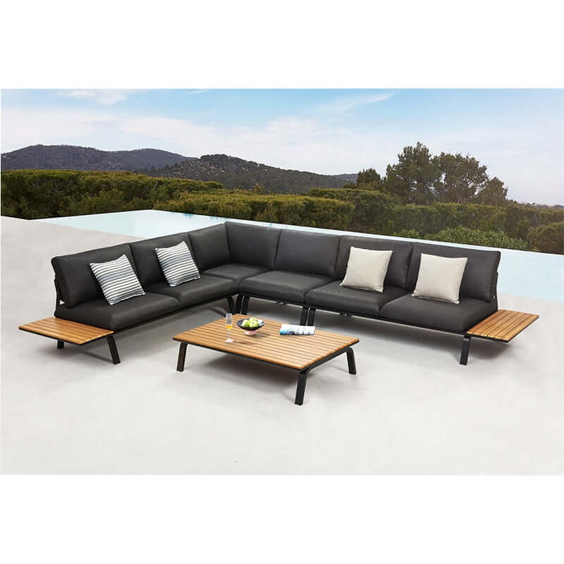 Conjunto de jardín esquinero de 5 plazas Higold Punto, color antracita