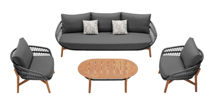 Higold Vasca 5 személyes kerti ülőgarnitúra szett, antracit színben