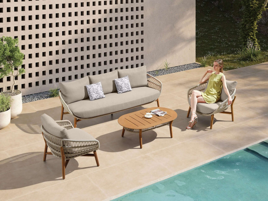 Conjunto de sofás de jardín de 5 plazas Higold Vasca, beige