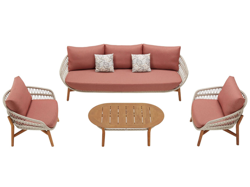 Higold Vasca 5 személyes kerti ülőgarnitúra szett, coral színben