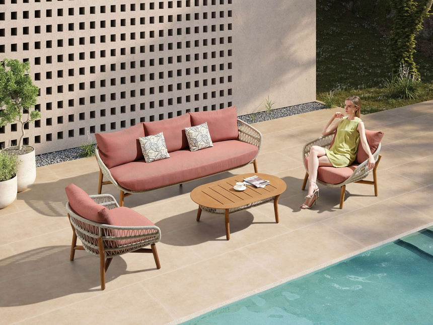 Higold Vasca 5 személyes kerti ülőgarnitúra szett, coral színben