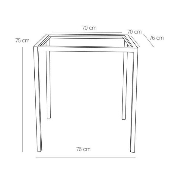 Estructura de mesa de exterior ENFIBER 76x76 cm