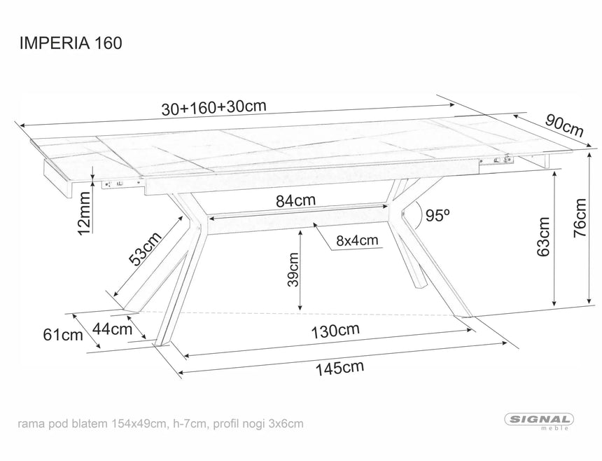 Mesa de comedor Imperia 160 I.