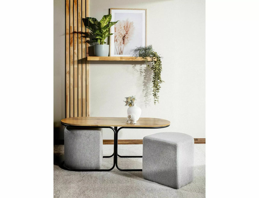 Conjunto de mesa de centro + puf Dual