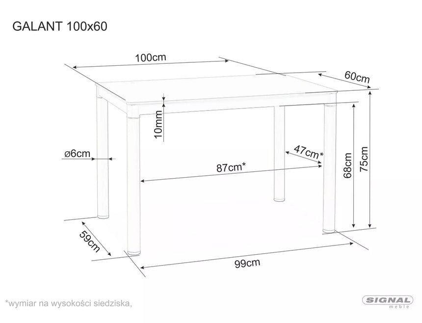Galant asztal V. étkezőasztal