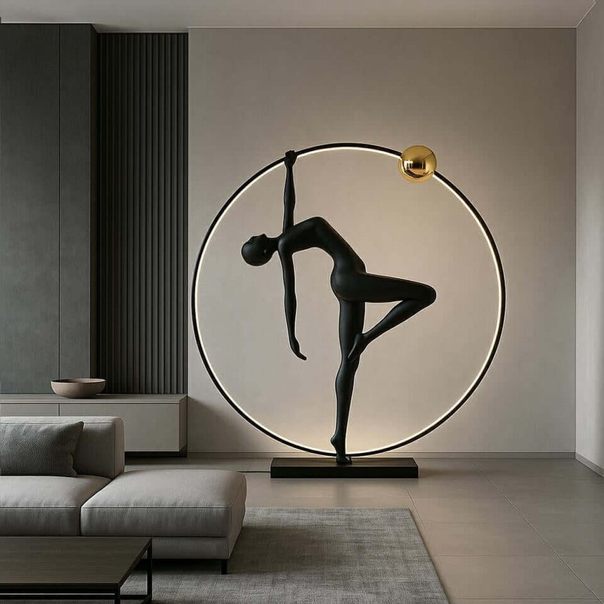 Lámpara de pie Human Acrobatic negra