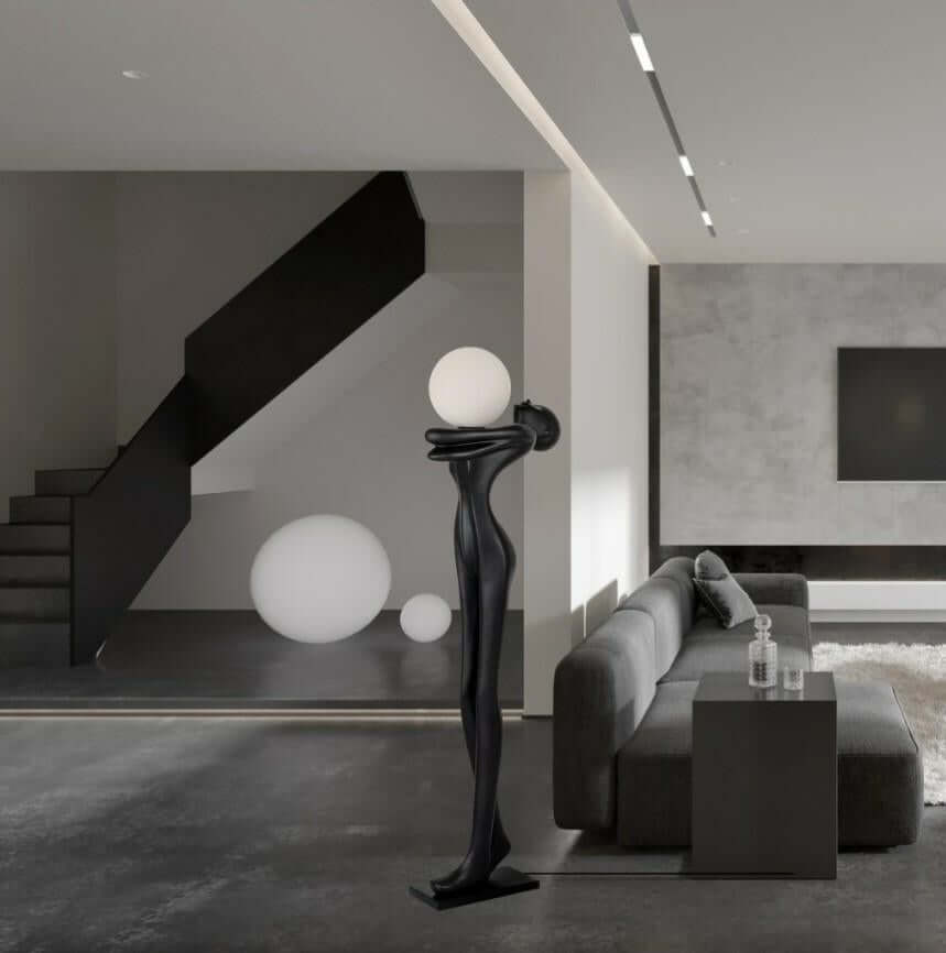 Lámpara de pie Human Moon – fibra de vidrio, vidrio