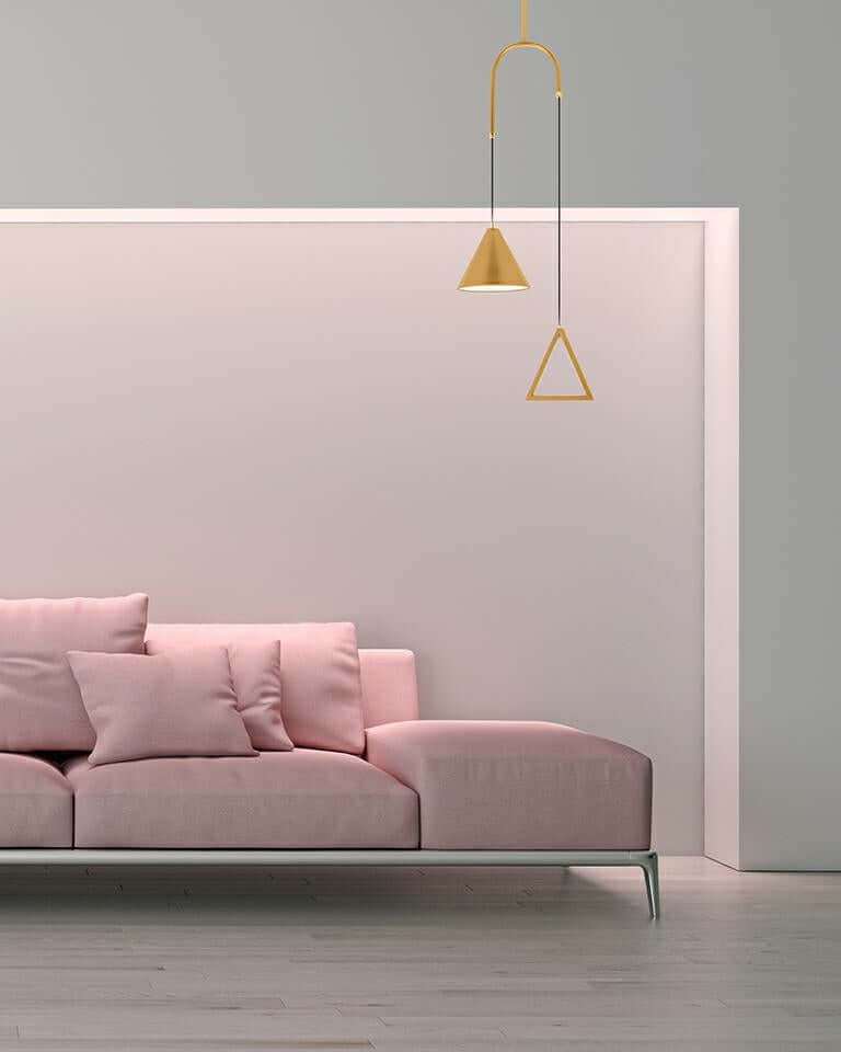 Lámpara colgante Acustica dorada