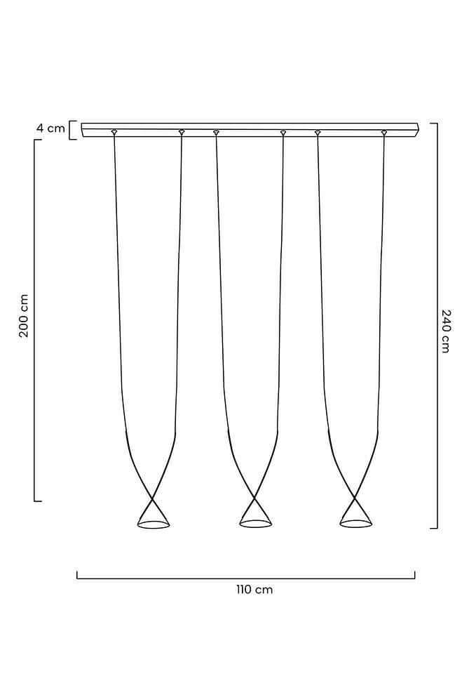 89. Lámpara colgante Atlas 3 negra