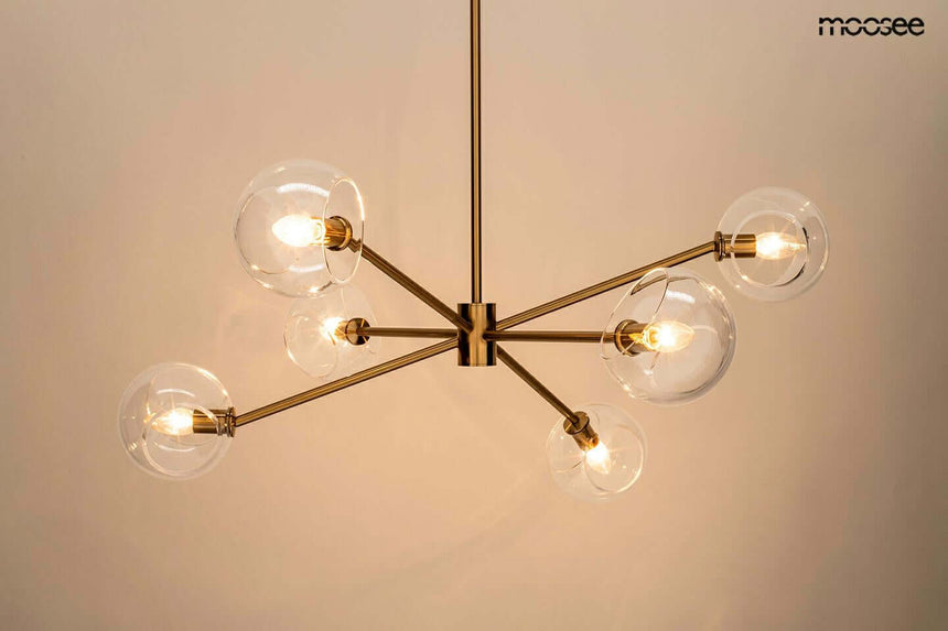 Lámpara colgante Aura 6 dorada