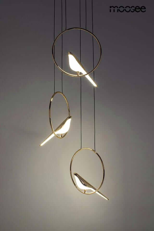 Lámpara colgante Bird Disc dorada