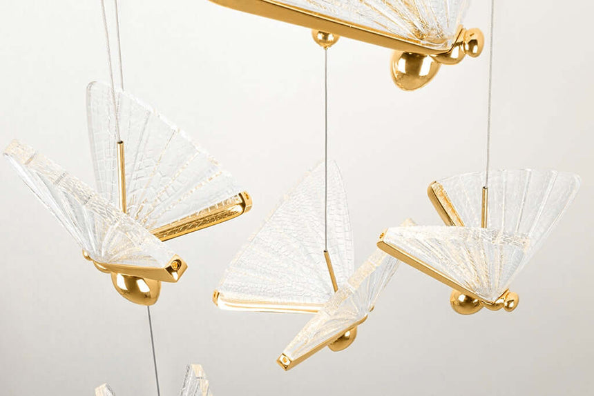 Lámpara colgante Butterfly Disc 5 dorada