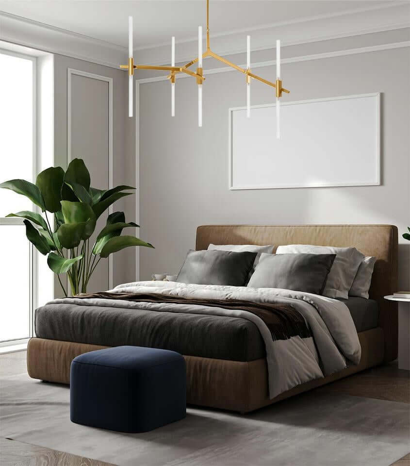 Lámpara colgante Candelabr 10 dorada