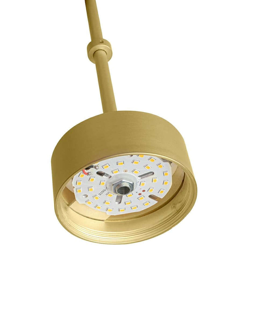 Lámpara colgante Capri Line 5 dorada – 300 LED, aluminio, cristal