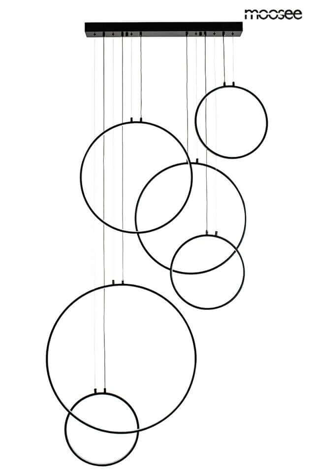 Lámpara colgante Circulo Six negra