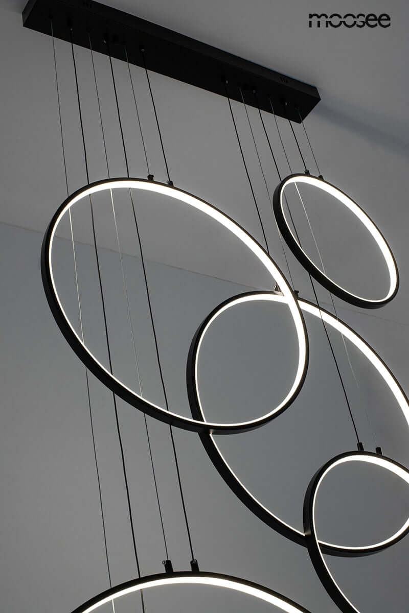 Lámpara colgante Circulo Six negra