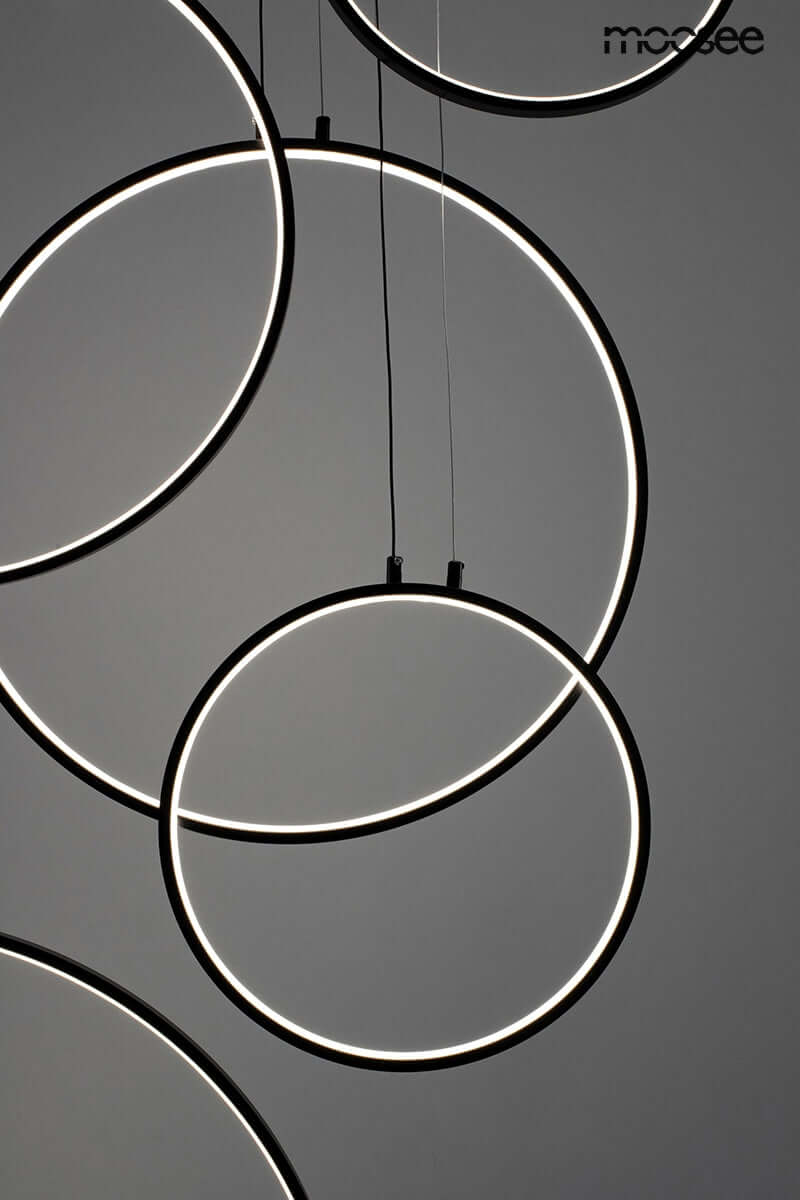 Lámpara colgante Circulo Six negra