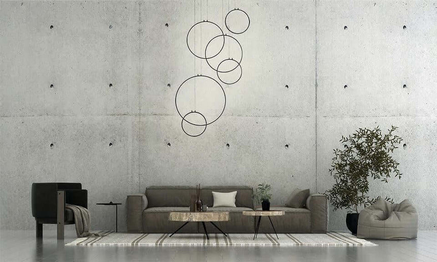 Lámpara colgante Circulo Six negra