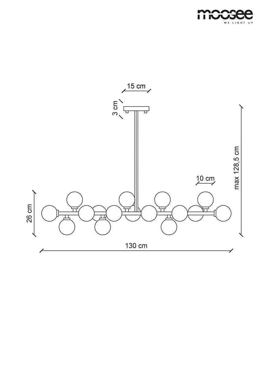 Lámpara colgante Cosmo Level M – negro, dorado