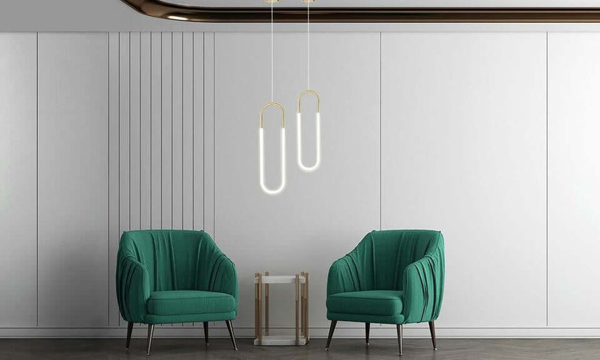 68. Lámpara colgante Puzo S dorada