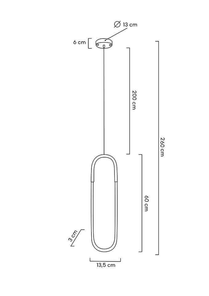 68. Lámpara colgante Puzo S dorada