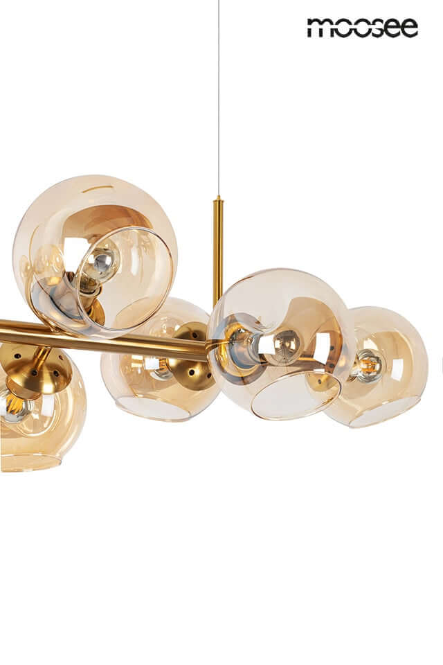 38. Lámpara colgante Romeo Gold oro/ámbar