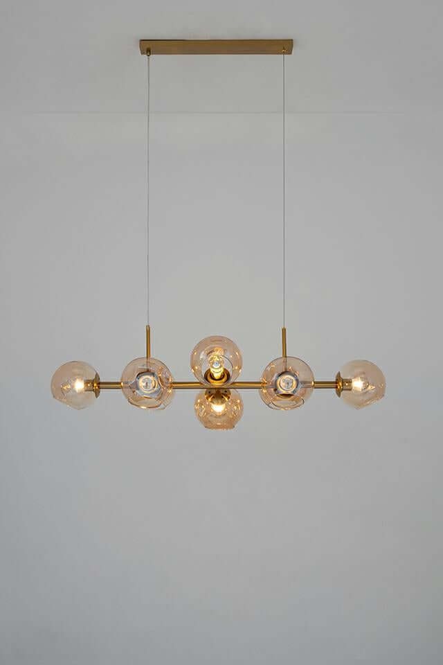 38. Lámpara colgante Romeo Gold oro/ámbar