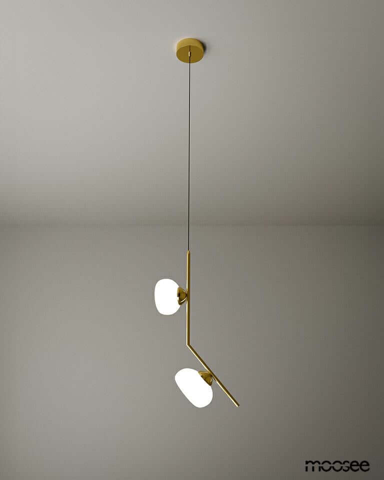 Lámpara colgante Rugia dorada