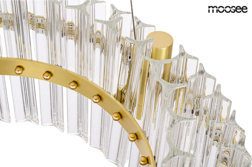 Saturnus 47 Duo függőlámpa arany – LED, kristály, csiszolt acél