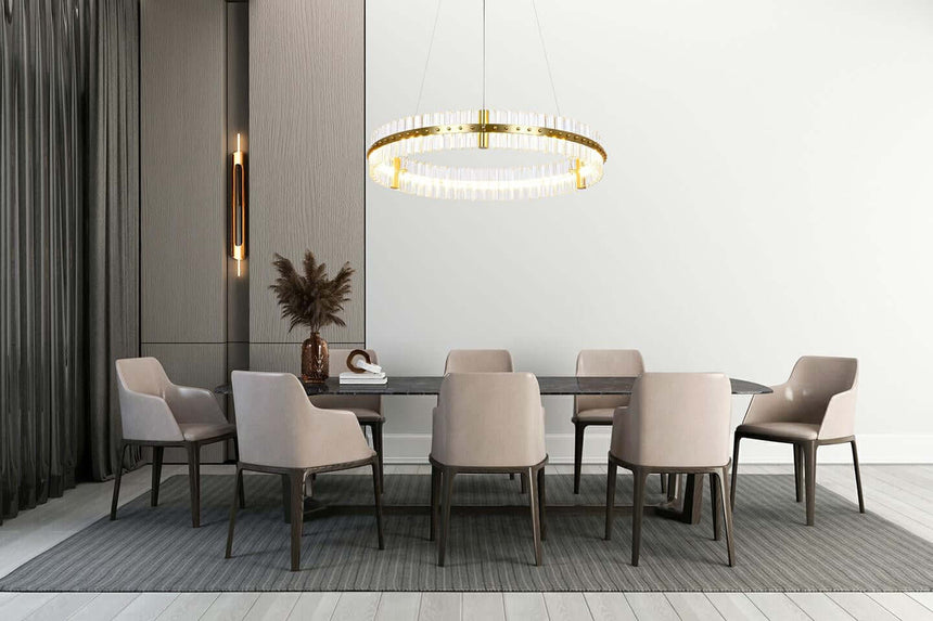 Saturnus 70 függőlámpa arany – LED, kristály, csiszolt acél