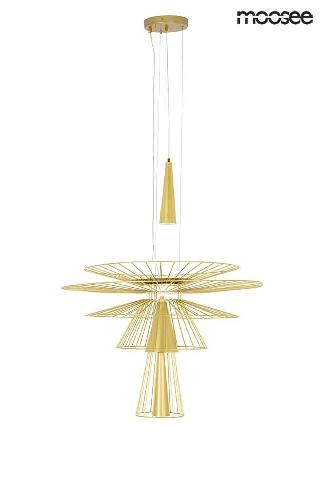 Lámpara colgante Sesto dorada