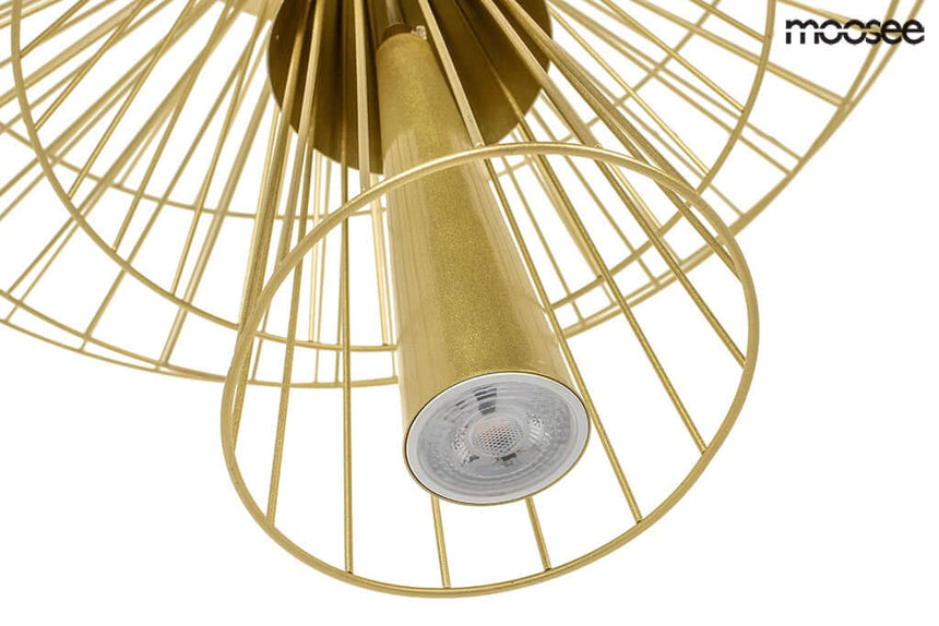 Lámpara colgante Sesto dorada