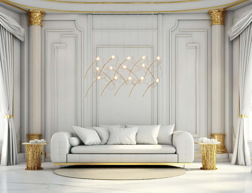 Tulippe 14 Line függőlámpa arany