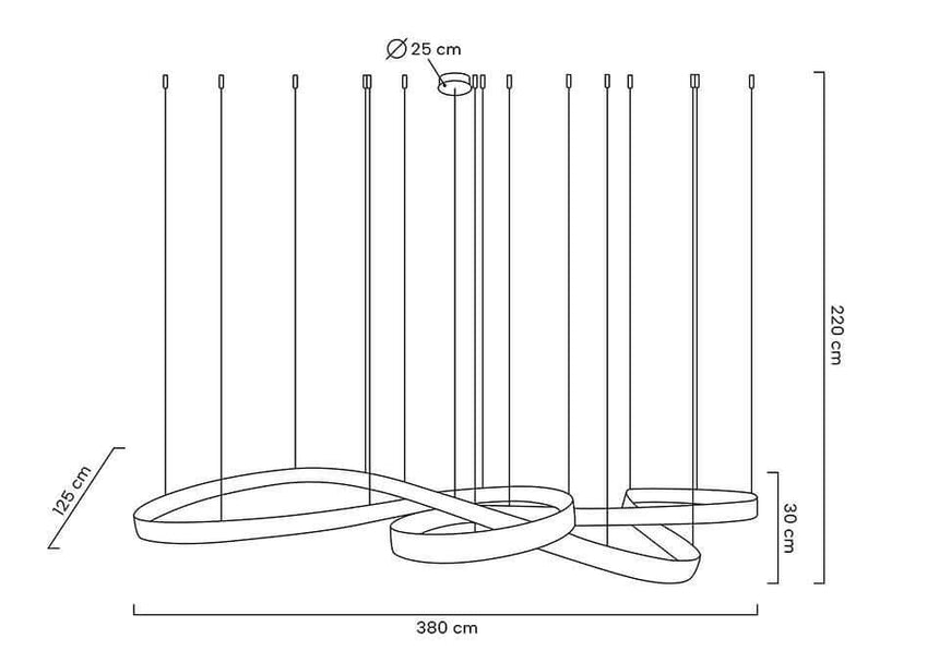 Lámpara colgante Wave 380 cromada