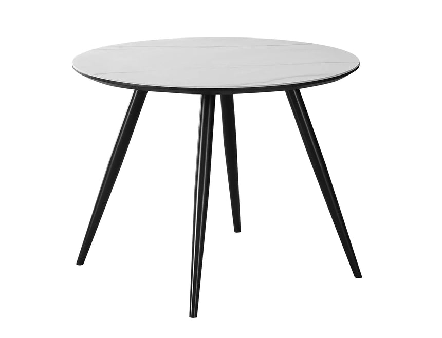 Mesa de comedor de cerámica blanca ideal