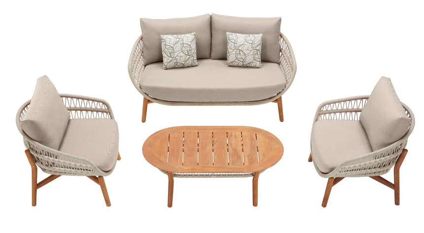 Higold Vasca 4 személyes kerti ülőgarnitúra szett, bézs színben