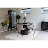 Mesa de comedor Bolton – Ø120 cm, marrón oscuro 