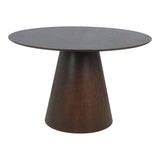 Mesa de comedor Bolton – Ø120 cm, marrón oscuro 