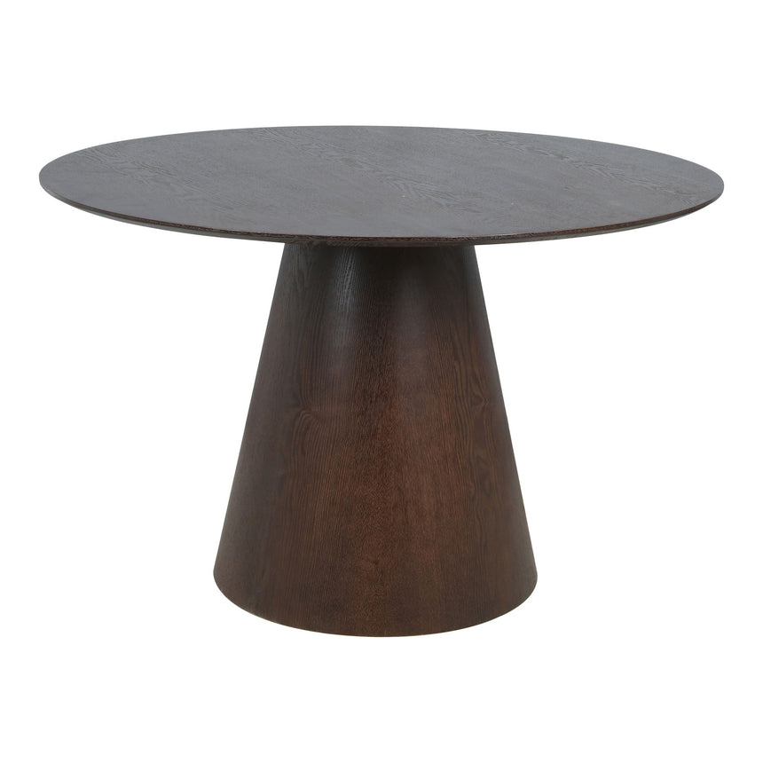 Mesa de comedor Bolton – Ø120 cm, marrón oscuro 