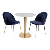 Mesa de comedor Bolzano – Ø110 cm, con patas doradas