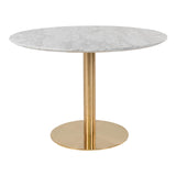 Mesa de comedor Bolzano – Ø110 cm, con patas doradas