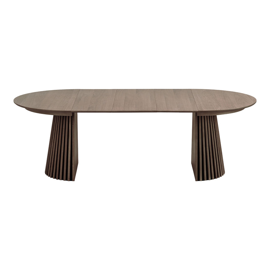 Mesa de comedor Osaka – Ø120 cm / 120–160–200–240 cm, color roble ahumado 