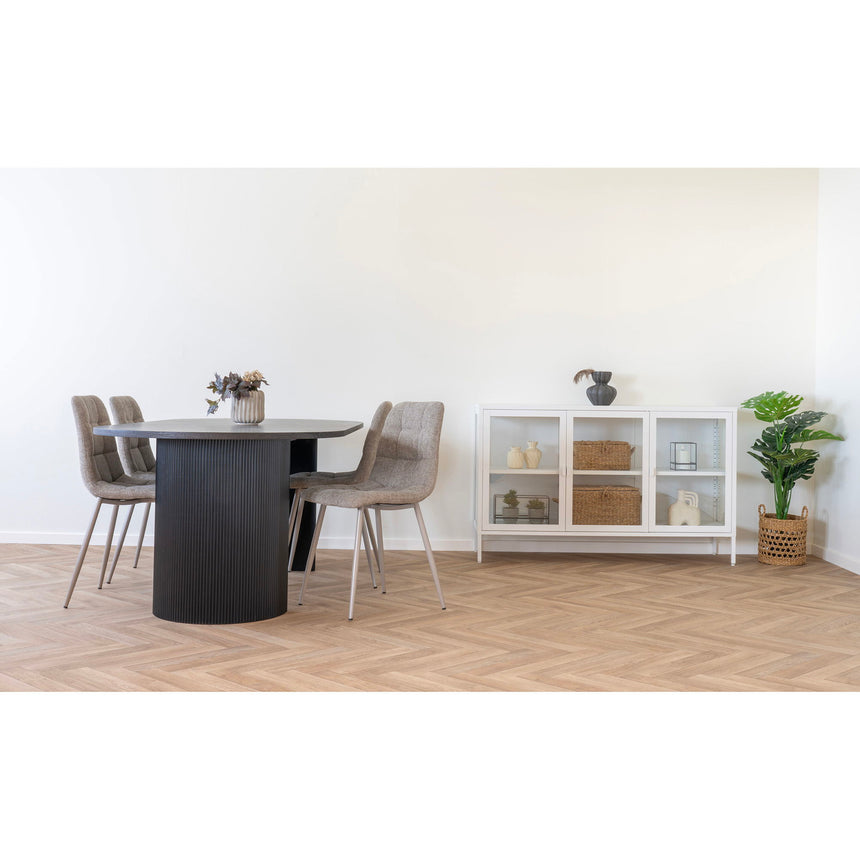 Mesa de comedor Boavista – 100×210 cm, marrón oscuro 