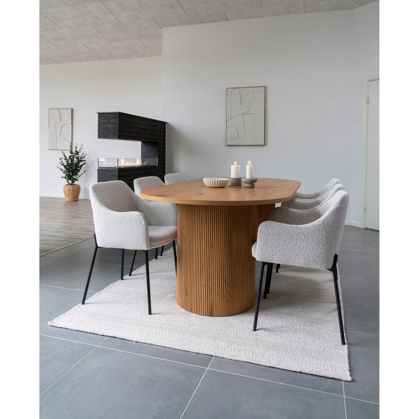 Mesa de comedor Boavista – 100×210 cm, color natural 