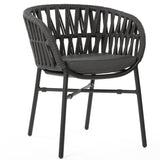 Silla de patio exterior Grattoni Tahiti negra/gris oscuro