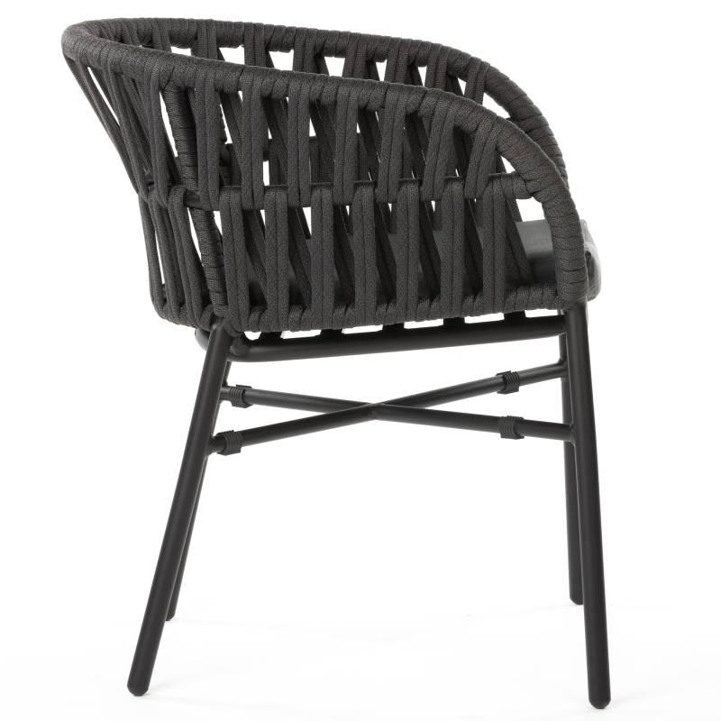 Silla de patio exterior Grattoni Tahiti negra/gris oscuro